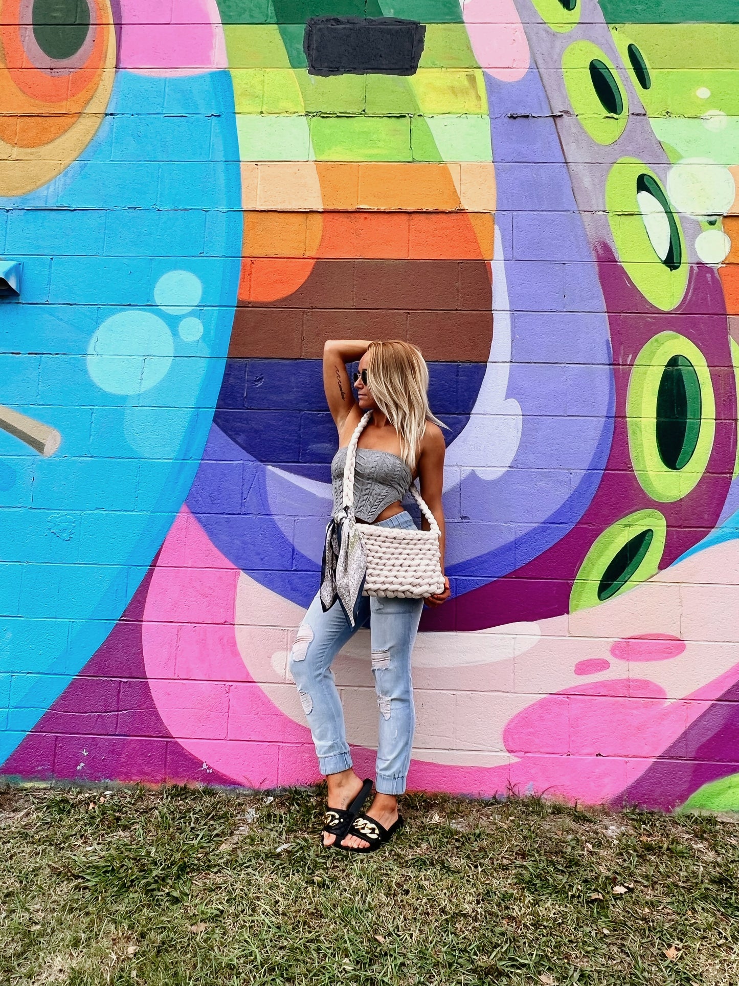 Crossover Tube Yarn Bag