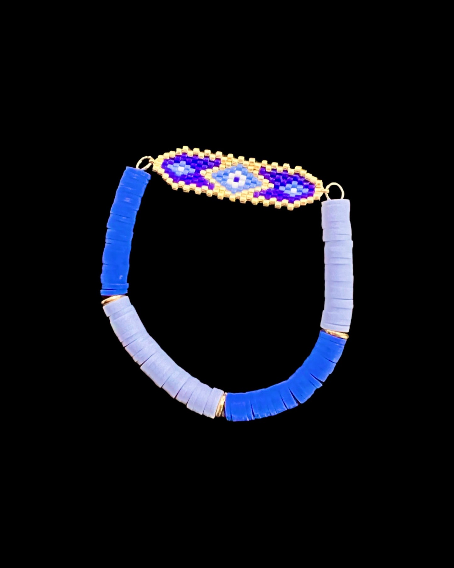 Evil Eye Weave Stretch Bracelet